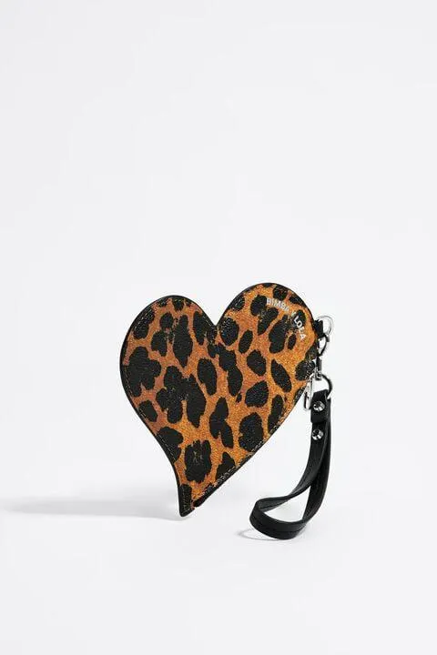 Monedero corazón piel Leopard
