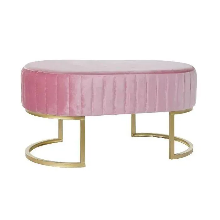 Pie de Cama Rosa en Metal y Velvet con Terciopelo