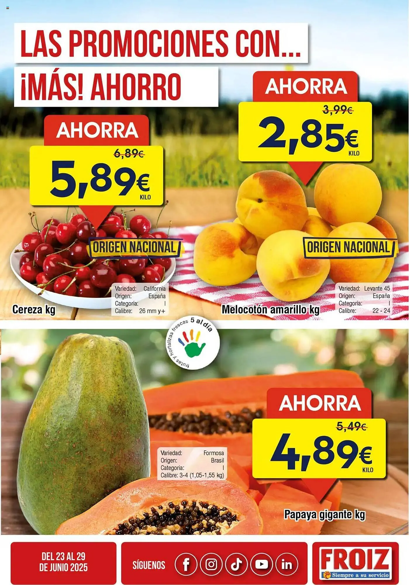 Catálogo de Folleto FROIZ 23 de junio al 29 de junio 2025 - Página 1