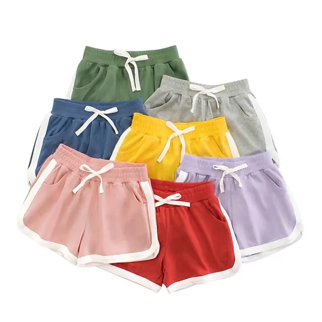 Niños Chica Bermudas Raya Adorable Escuela 7-13 años Verano Amarillo Rosa Rojo