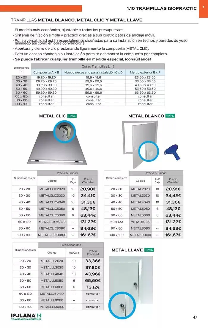 Catálogo de PLACA DE YESO LAMINADO – TARIFA ISOLANA 31 de marzo al 31 de marzo 2025 - Página 42