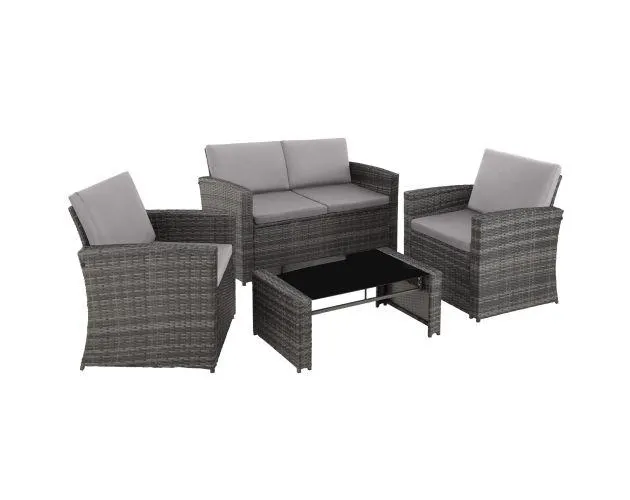 Conjunto de ratán jesolo, gris