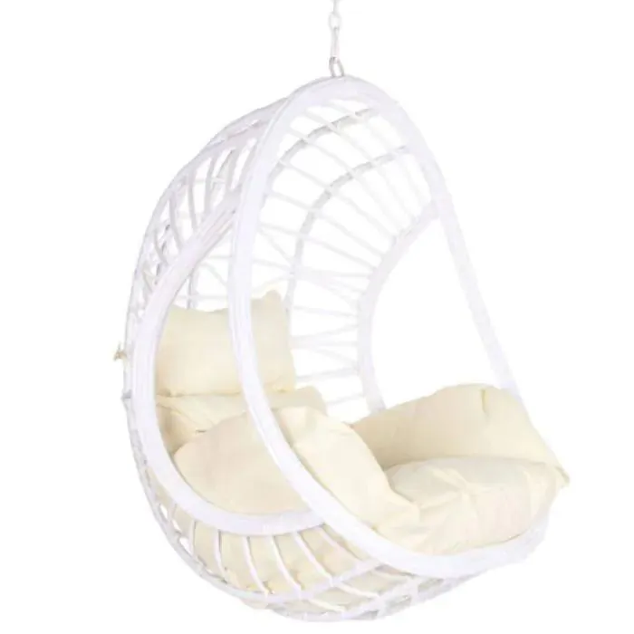Sillón de Ratán Sintético Colgante Color Blanco MB-200841