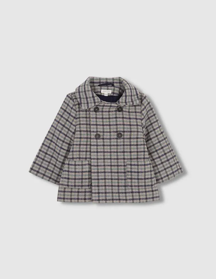 Abrigo De Paño Cruzado Verde Oscuro