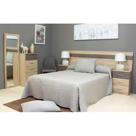 Dormitorio de matrimonio en color roble cambrian y nassar