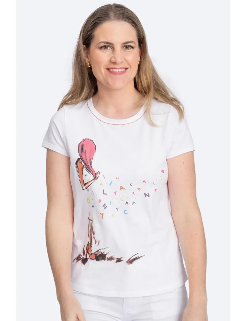 Camiseta Algodón Chica Letras