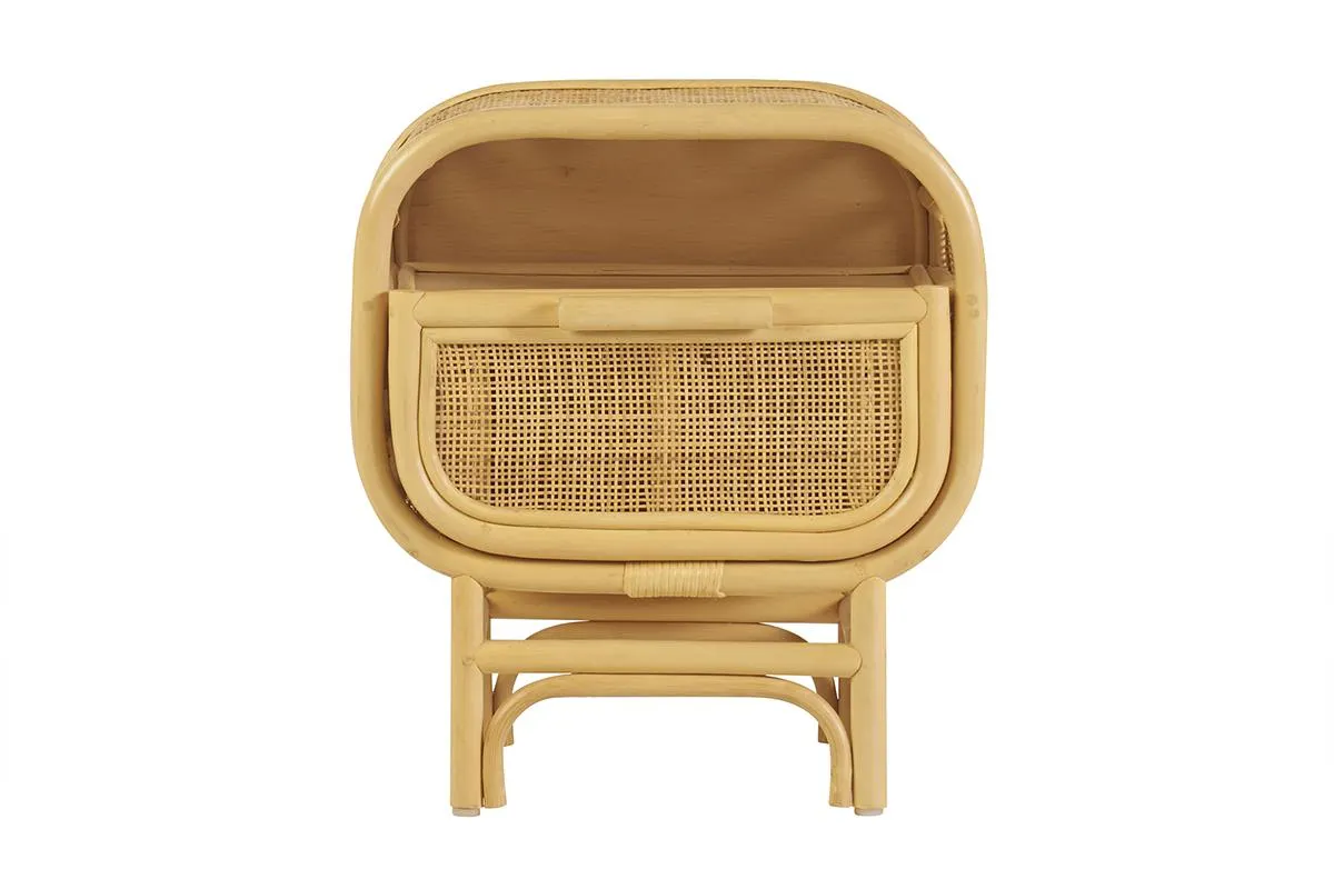 Table de chevet avec tiroir en rotin L45 cm LUWAK