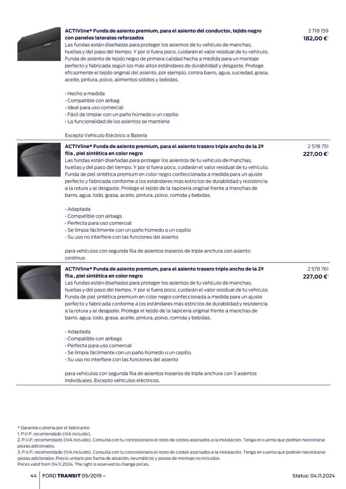 Catálogo de Ford de accesorios Transit Van 13 de noviembre al 13 de noviembre 2025 - Página 44