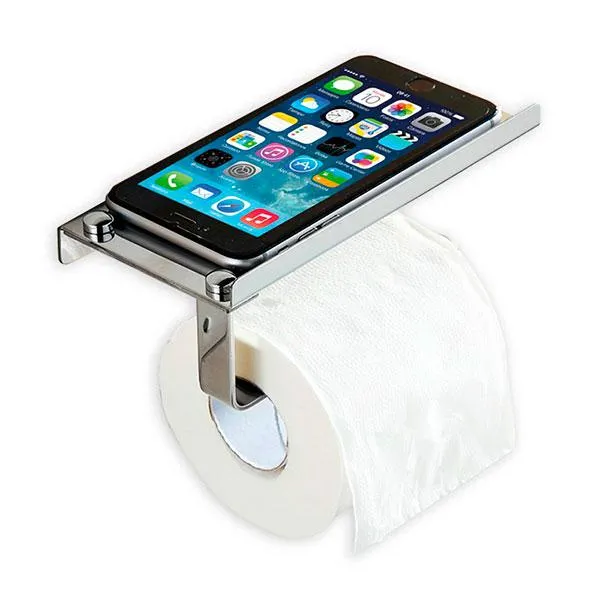 PORTARROLLOS CON SOPORTE MOVIL INOXIDABLE BRILLO