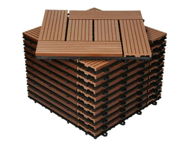 Baldosas de patio wpc de 22 piezas 30x30 cm marrón ecd germany