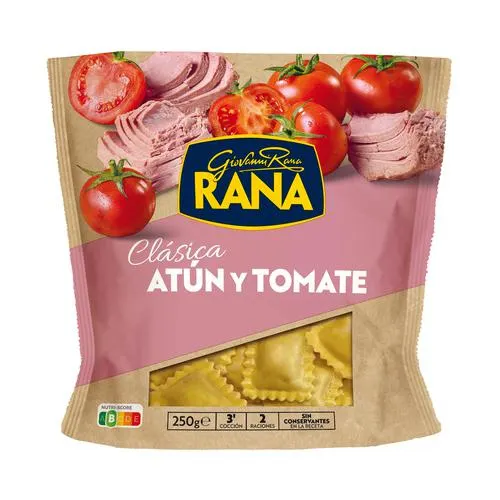 RANA Ravioli de pasta fresca al huevo, rellenos de atún y tomate RANA Clásica 250 g.