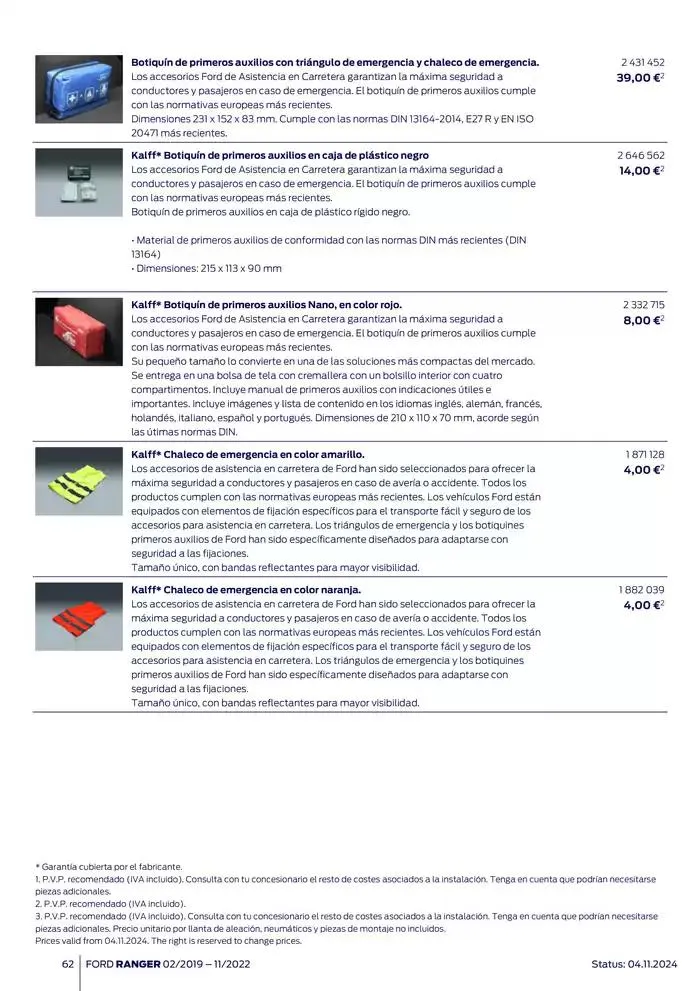 Catálogo de Ford de accesorios Ford Ranger 13 de noviembre al 13 de noviembre 2025 - Página 62
