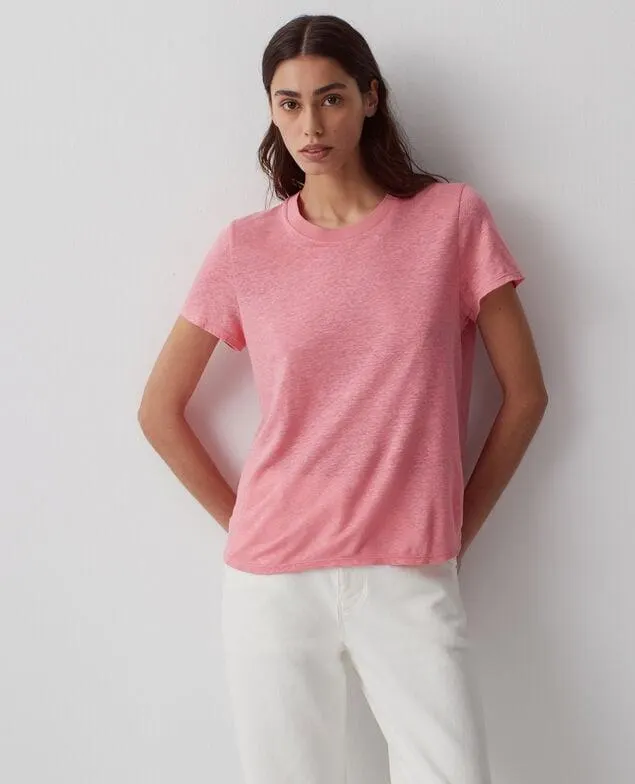 AMANDINE - Camiseta con cuello redondo de lino lantana