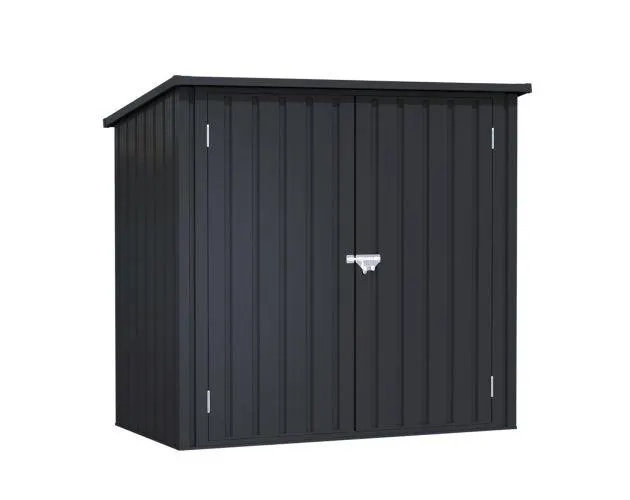 Cobertizo metálico de jardín 1200l Wasabi - cierre con pasador - antracita