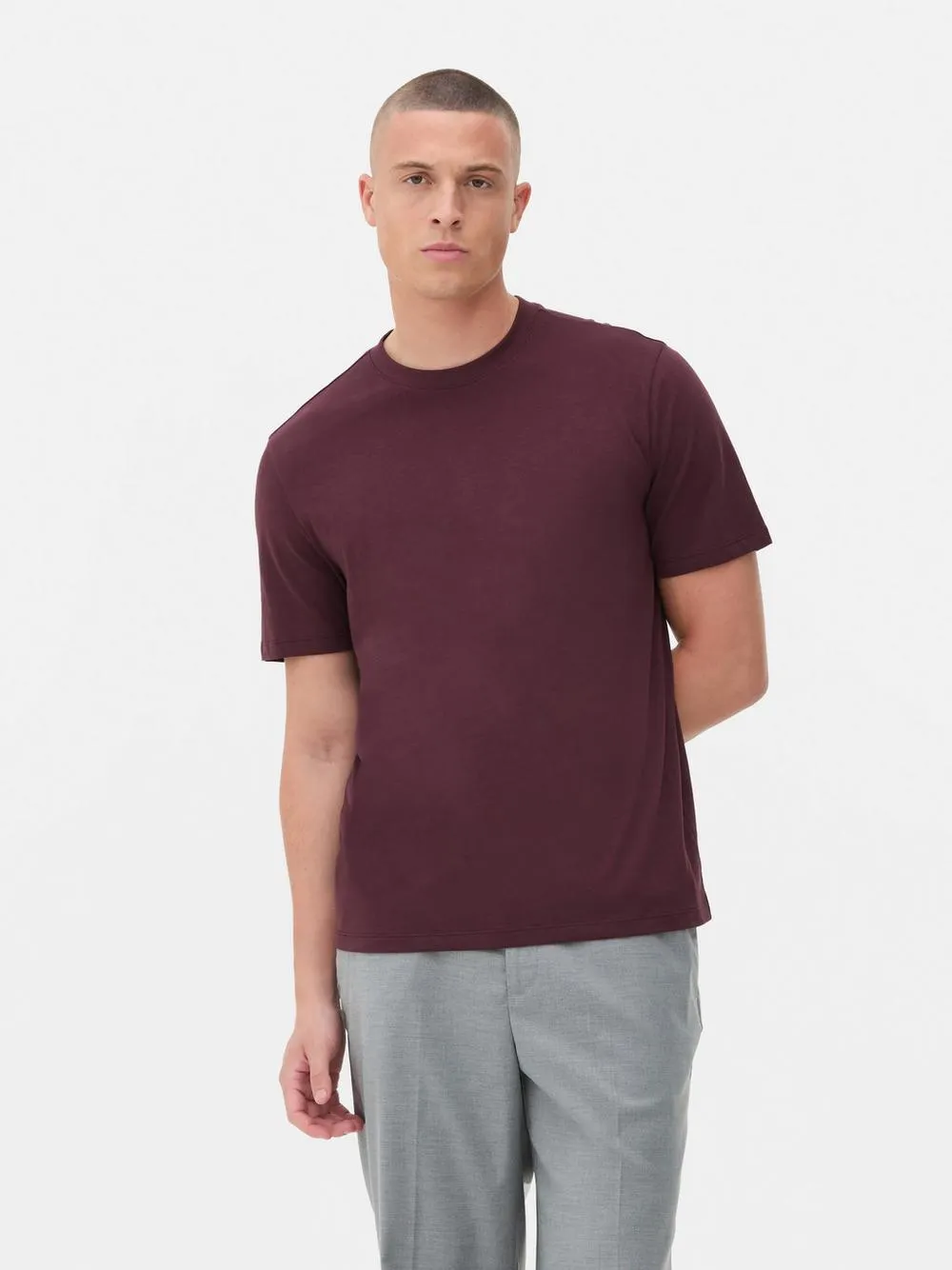 Camiseta de cuello redondo y corte recto