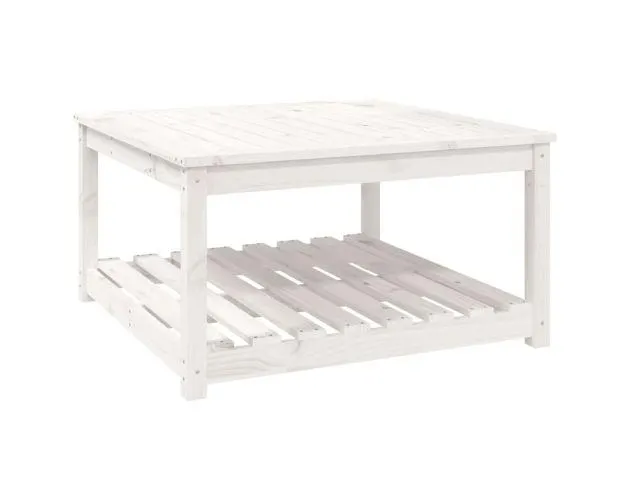 vidaXL mesa de jardín madera maciza pino blanco 82,5x82,5x45 cm