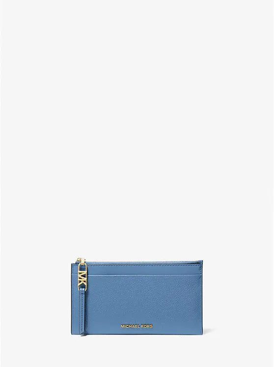 Tarjetero grande de piel granulada con logotipo imperio