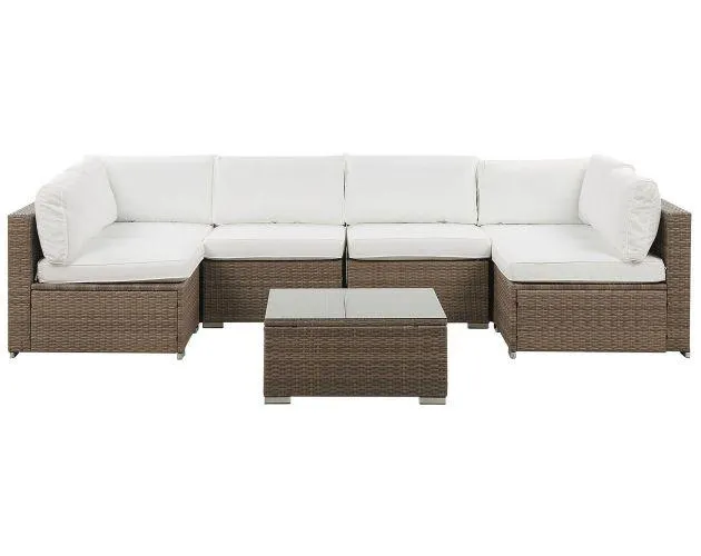 Conjunto esquinero de jardín 6 plazas belvedere blanco