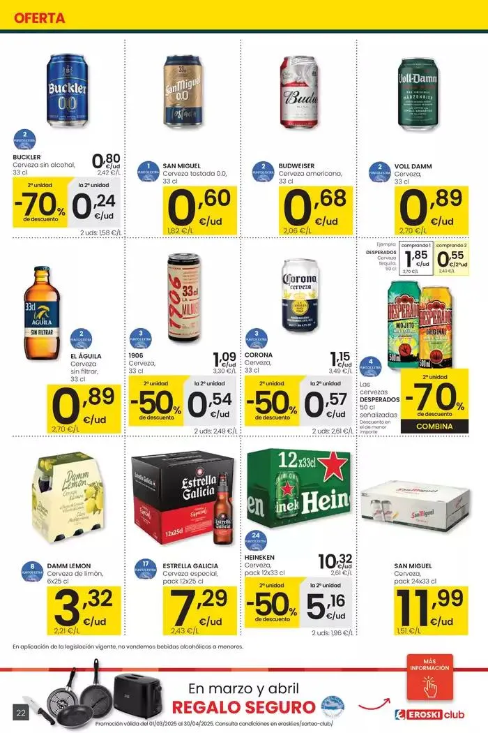 Catálogo de Precio más bajo EROSKI CENTER 27 de marzo al 8 de abril 2025 - Página 22