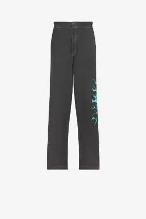 pantalones rectos con estampado gráfico