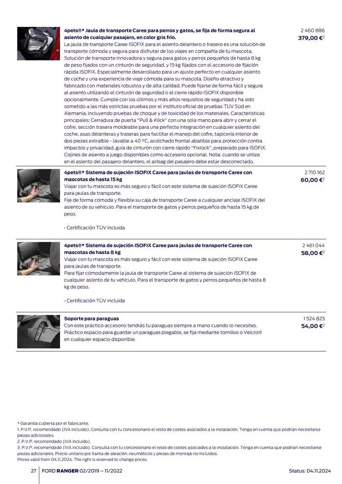 Catálogo de Ford de accesorios Ford Ranger 13 de noviembre al 13 de noviembre 2025 - Página 27