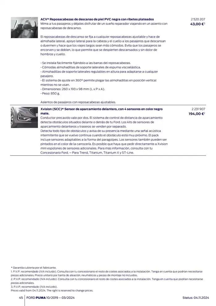 Catálogo de Ford de accesorios Ford Puma 13 de noviembre al 13 de noviembre 2025 - Página 45