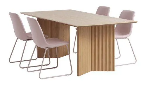 VESTERBORG L200 table oak+4 SEJLSTRUP chairs light rose