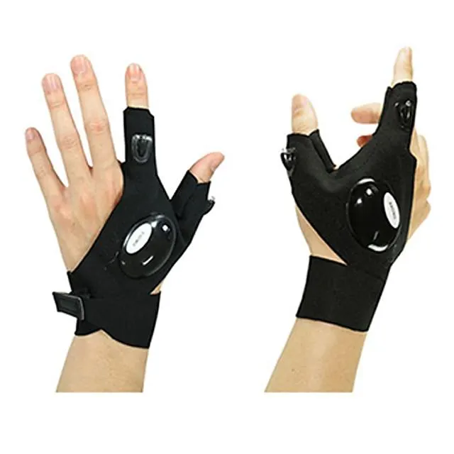 1 par de guantes multifuncionales para linterna led, herramienta de rescate de emergencia para ciclismo al aire libre, pesca, reparación, recargables, impermeables, guantes de linterna manos libres