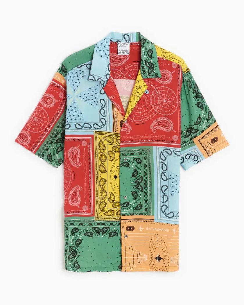 Marcelo Burlon County of Milan All Over Bandana Hawaii Men's Shirt