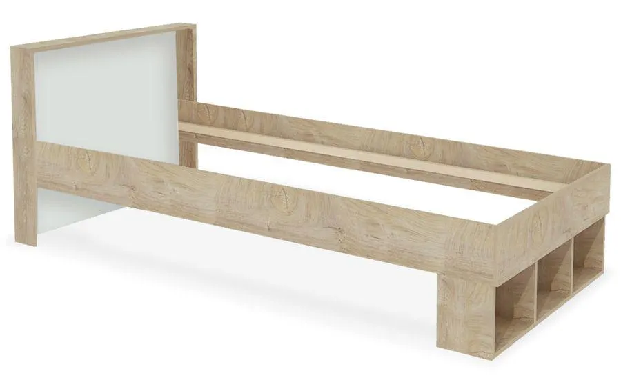 Somier individual Mitogo para somier 90x200cm con 3 compartimentos roble claro