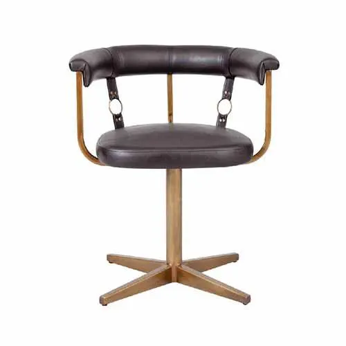 Silla Rapsody latón y piel