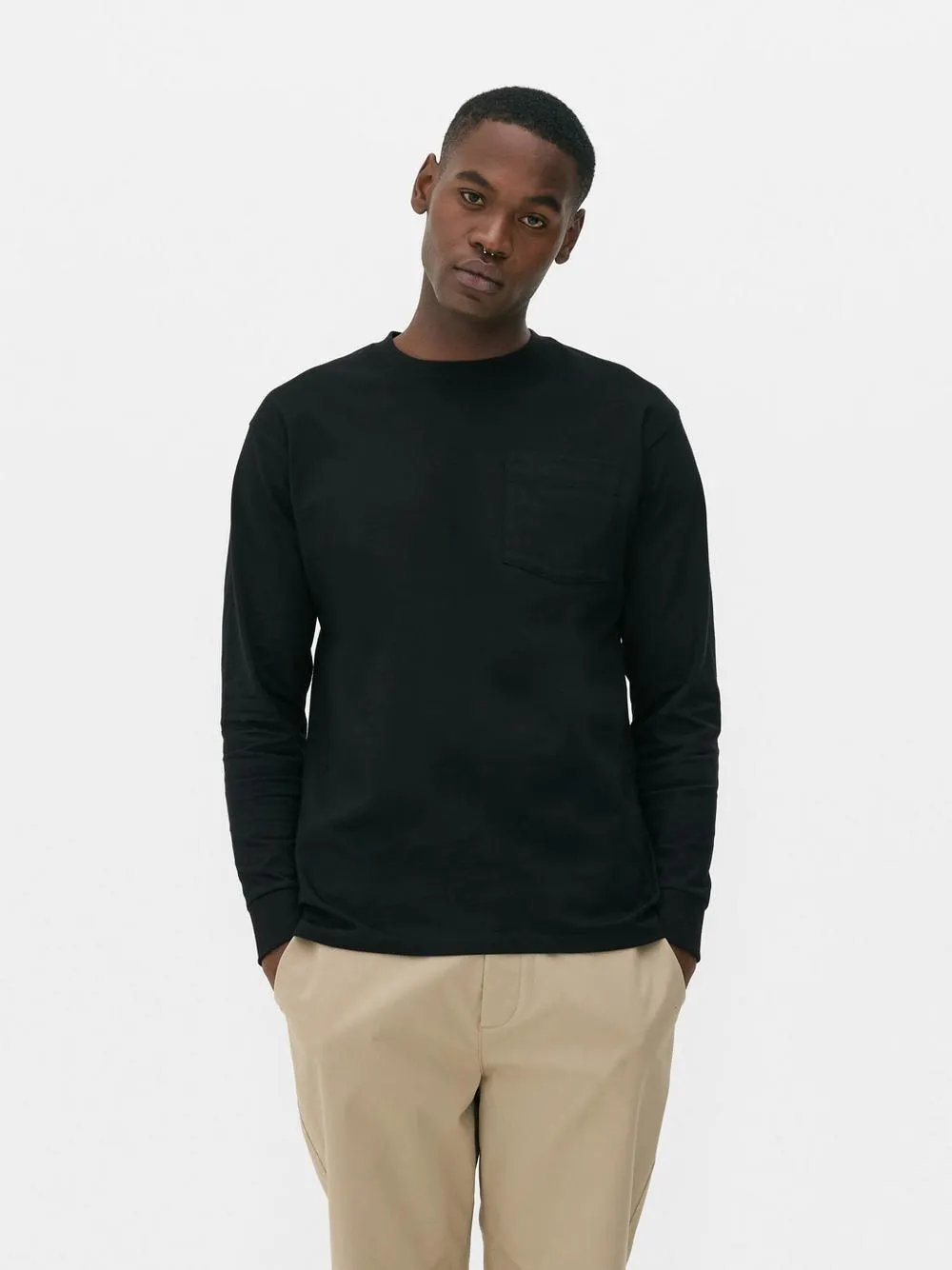 Camiseta de manga larga con bolsillo