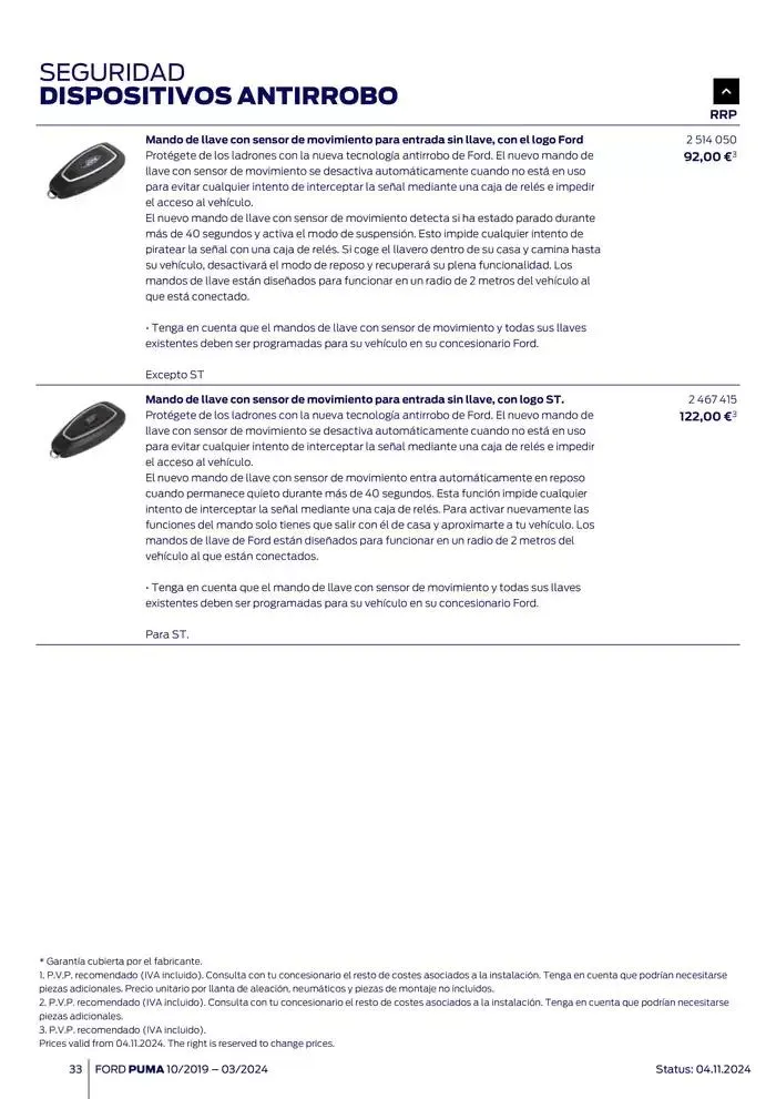 Catálogo de Ford de accesorios Ford Puma 13 de noviembre al 13 de noviembre 2025 - Página 33