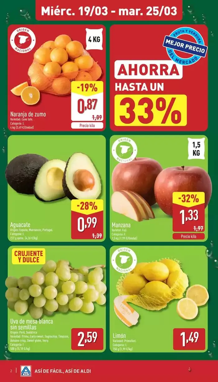 Catálogo de ¡Así de fácil, así de Aldi! 19 de marzo al 25 de marzo 2025 - Página 2