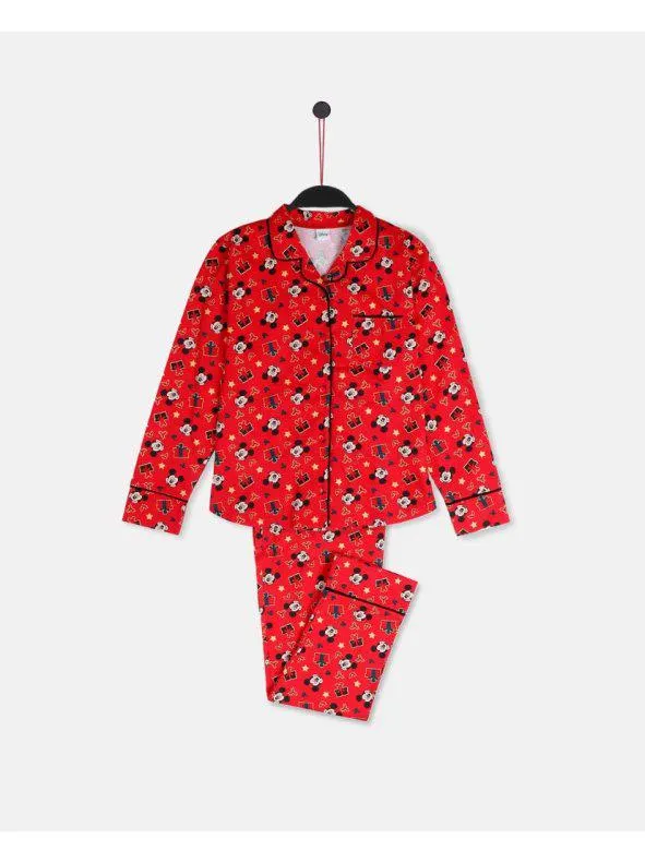 Pijama Manga Larga Abierto Mickey Christmas Para Niño