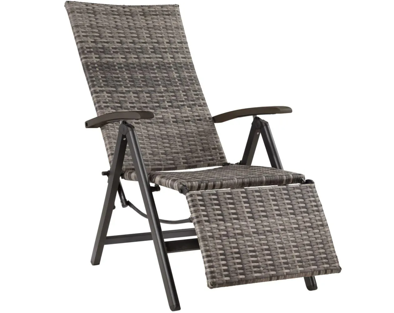 Silla de ratán brisbane plegable con estructura de aluminio y reposapiés