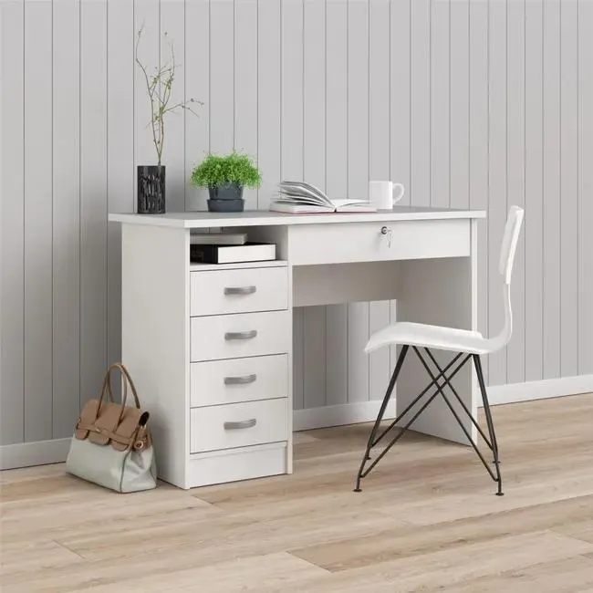 Escritorio Amor, Escritorio multiusos, Mesa de oficina para PC, El plan de trabajo, 109x48 h75 cm, Blanco