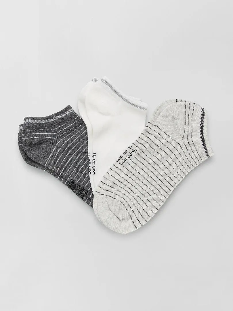 Pack de 3 pares calcetines fantasía - gris