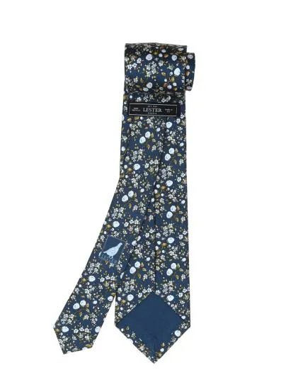 Corbata flores Azul/azul