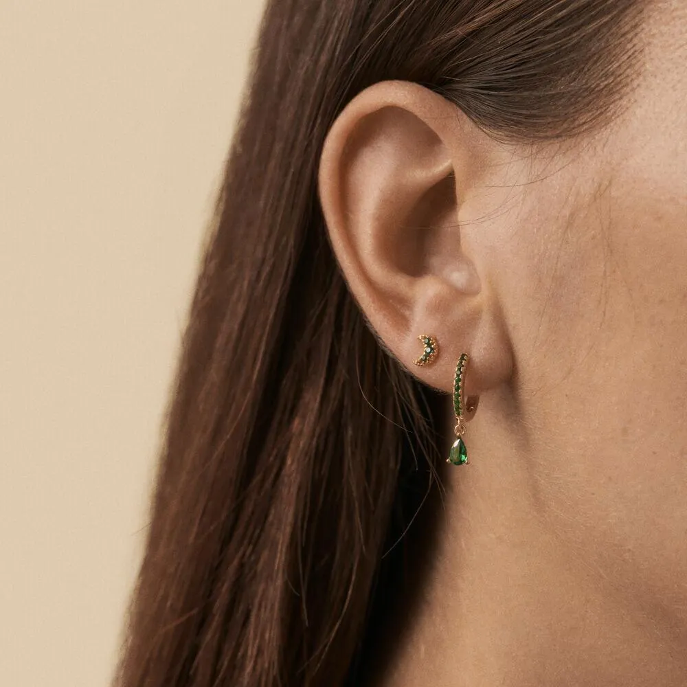 Piercing mini LUA - Verde / Dorado