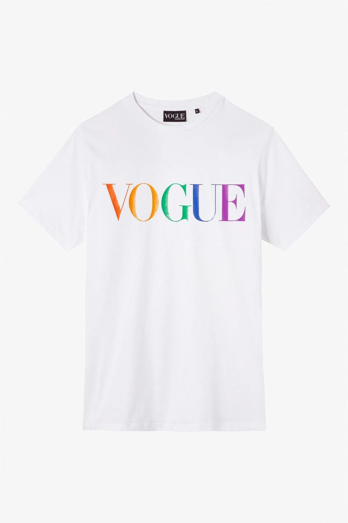 Camiseta VOGUE Blanca con logo Rainbow impreso
