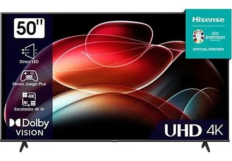 TV LED 50'' - Hisense 50A6K Smart TV UHD 4K, Dolby Vision, Modo juego Plus, DTS Virtual X, control por voz