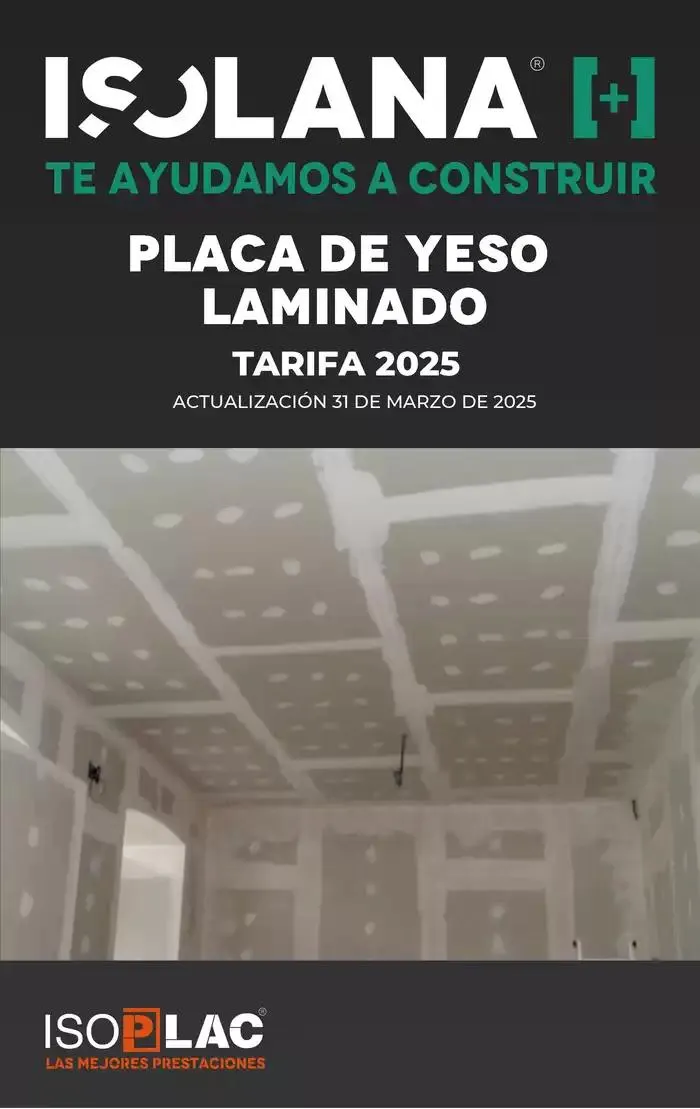 PLACA DE YESO LAMINADO – TARIFA ISOLANA - 1