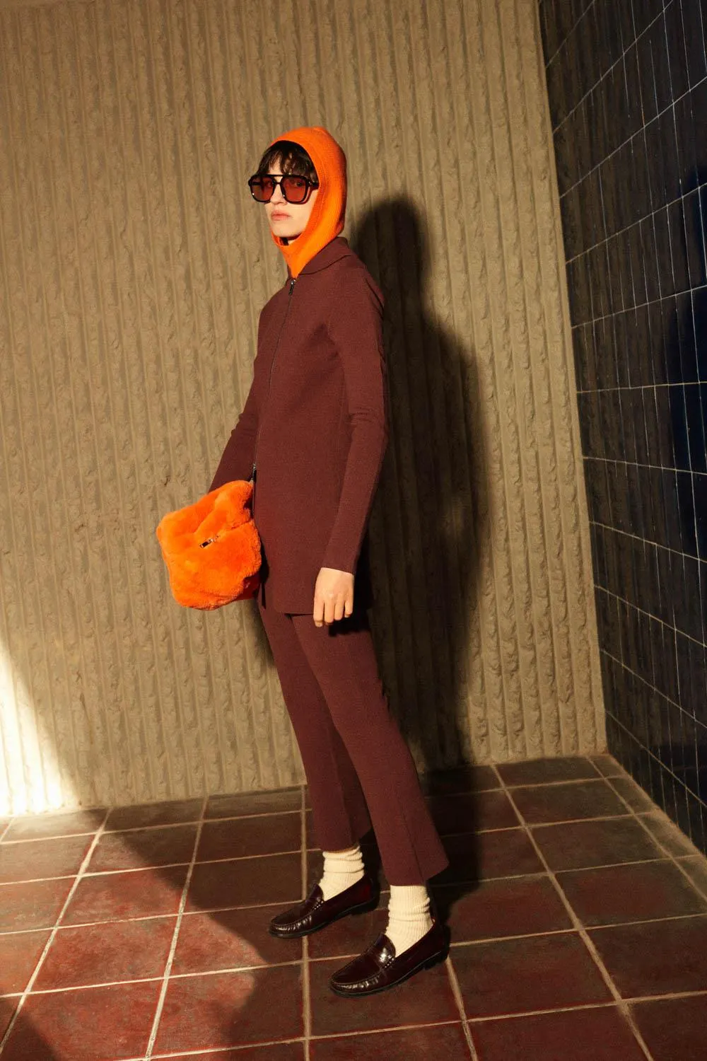 Pantalones flare de punto