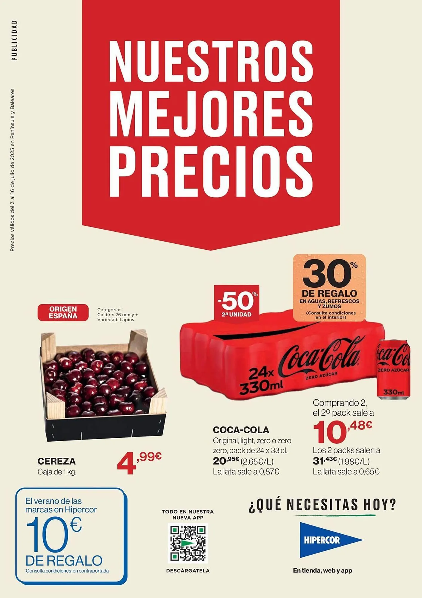 Catálogo de Folleto Hipercor 3 de julio al 16 de julio 2025 - Página 1
