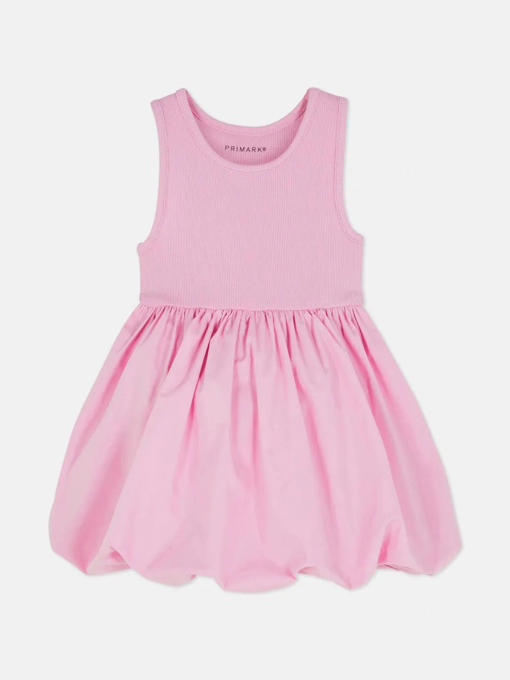 Vestido sin mangas con bajo abullonado