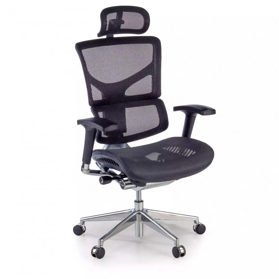 Silla Ergonómica Erghos2, modelo premium con reposacabezas - Negro