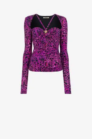 Top fruncido con estampado Murena