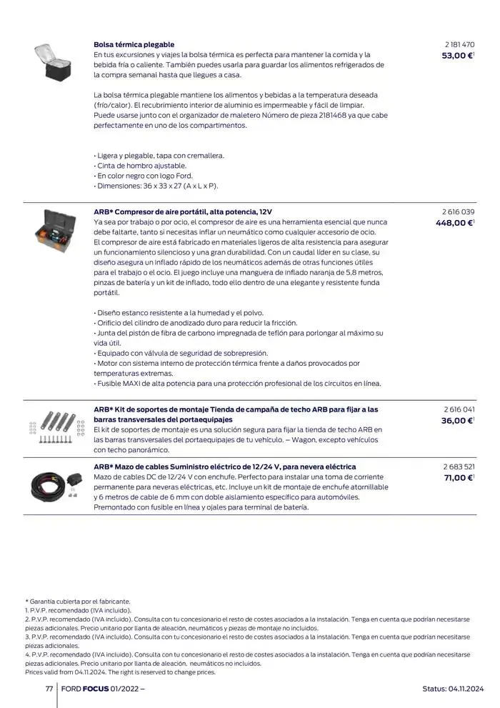 Catálogo de Ford de accesorios Focus 13 de noviembre al 13 de noviembre 2025 - Página 77