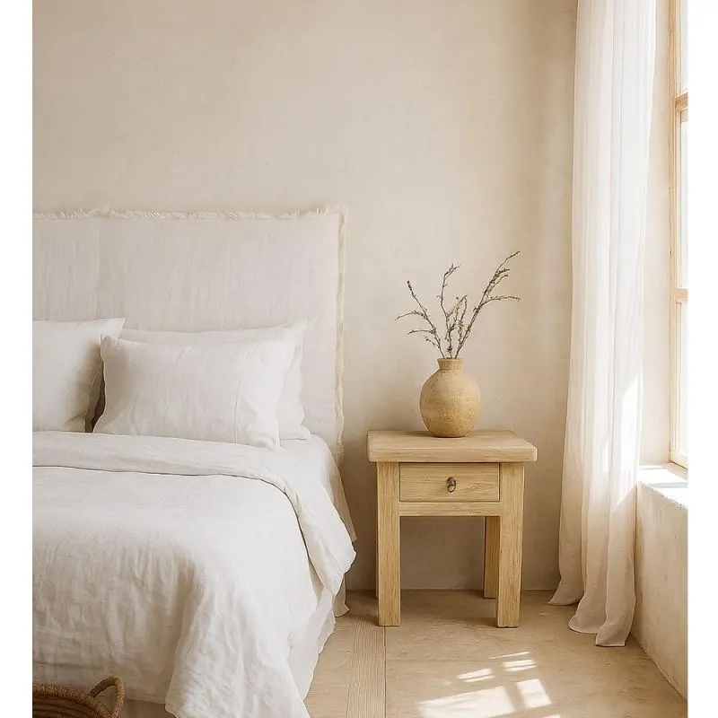 Bedside table 1 drawer elm wood, Palo Santo